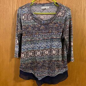 New York Laundry, Womens Knit 3/4 Sleeve Shirt, Size M. (S80)